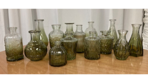 Vase - Ombre Green 14 count set mini vases rental Fresno-Armona, CA