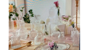 Vase Clear Glass Mini Vases 16 count set rental Fresno-Armona, CA