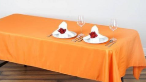 90 x 156 Table Drape Orange rental Fresno-Armona, CA