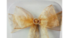 Chair Tie Organza Swirl Gold rental in Fresno-Armona, CA