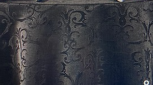 90 x 156 Black Floral Jacquard Table Drape rental Fresno-Armona, CA