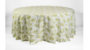 Linen: Toile 132" Round Tablecloth - Avocado Green rental N. Virginia-DC, VA