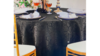 132 Round Black Floral Damask rental in Fresno-Armona, CA