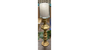 Gold Tone Candle Stick 19.5 inches tall rental Fresno-Armona, CA
