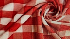 54 x 54 Overlay Red & White Checkered rental Fresno-Armona, CA