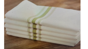 Linen Napkins White with Sage Green Stripe rental Fresno-Armona, CA