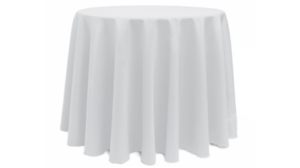 108" | Round | Polyester Linen Tablecloth | Color: rental New Orleans, LA