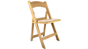 Natural Wood Padded Folding Chair rental Orlando, FL