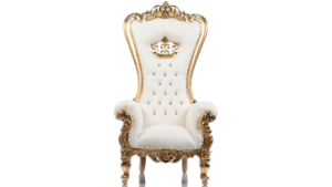 Gold/White Throne Chair rental Orlando, FL