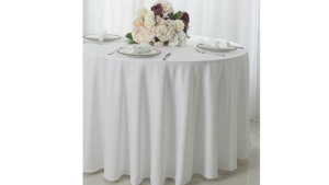 108'' | Round | Wrinkle-Free (Scuba)..Color: Wh... rental New Orleans, LA