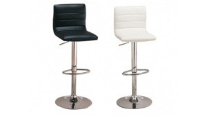 Black / Silver Padded | Modern Adjustable Barstool rental New Orleans, LA