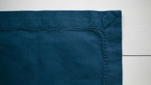 Hemstitch Dark Blue Napkin rental Greater Northern Michigan
