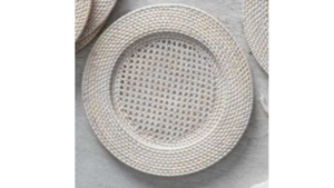 Lucille Whitewash Rattan Charger rental Greater Northern Michigan