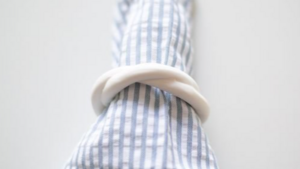 White Ceramic Twist Napkin Ring rental Greater Northern Michigan