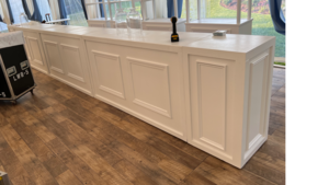 2'x2' White Wood Bar Corner rental Greater Northern Michigan