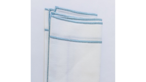 White w/ Blue Stitch Napkin rental Greater Northern Michigan