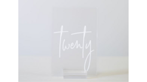 Frosted White Table Numbers 1-20 rental Greater Northern Michigan