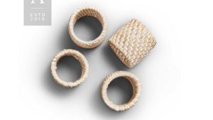 Whitewash Rattan Napkin Ring rental Greater Northern Michigan