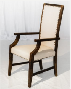 White Leather Chair rental Austin, TX