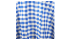 Buffalo Check Blue Linen 90"x156" rental Greater Northern Michigan