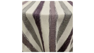 Striped Purple Linen 132" Round rental Greater Northern Michigan