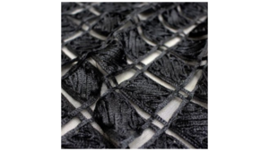 Black Square Overlay Linen 132" Round rental Greater Northern Michigan