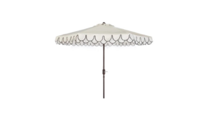 White with navy trim Umbrella rental Greater Northern Michigan