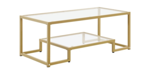 Gold and Glass Coffee Table rental Greater Northern Michigan