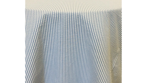 Seersucker Blue White 108x156 rental Greater Northern Michigan