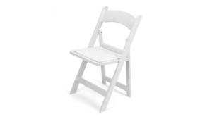 White Resin Folding Chair  rental Greater Northern Michigan