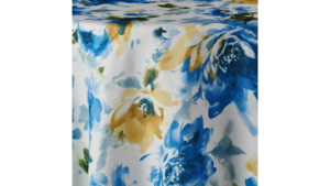 Renoir Blue / Yellow 132" Round  rental Greater Northern Michigan