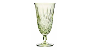 Etched Green Crystal Water Goblet  rental Greater Northern Michigan