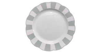 Eucalyptus Striped Salad plate  rental Greater Northern Michigan