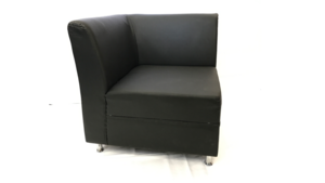 Black Matte Leather Lounge - Corner Chair rental San Antonio, TX