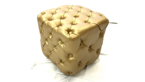 Ottoman - Gold Tufted Square Ottoman - Small rental San Antonio, TX