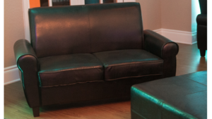 Black Gloss Leather Lounge - loveseat rental San Antonio, TX