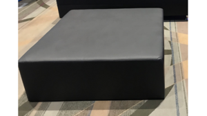 Black Matte Leather Lounge - Square Ottoman rental San Antonio, TX