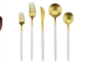 White Handle Golden Salad Fork  rental in Fort Collins-Loveland, CO