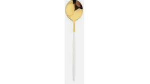 White Handle Golden Flatware Coffee Spoon  rental Fort Collins-Loveland, CO