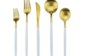 White Handle Golden Flatware Coffee Spoon  rental in Fort Collins-Loveland, CO