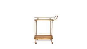 Brass and Wood Bar Cart rental Lafayette, LA