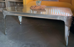Silver Metal Coffee Table rental Austin, TX