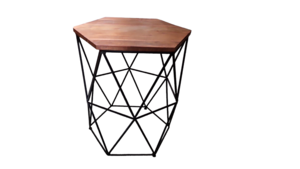 Hexagon Wooden & Metal Endtable  rental Fort Collins-Loveland, CO