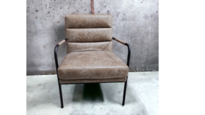 Grey/ Light Brown Leather Accent Chair  rental Fort Collins-Loveland, CO