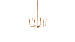 Gold 6-Arm Metal Chandelier rental Lafayette, LA