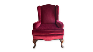 Antique Red Velvet Accent Arm Chair rental Fort Collins-Loveland, CO