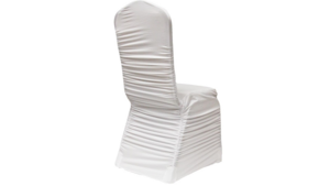 Chair Cover - White - Rouched rental San Antonio, TX