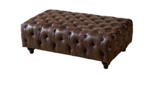Brown Leather Lounge - Tufted Rectangle Ottoman rental San Antonio, TX