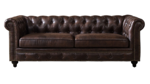 Brown Leather Lounge - Tufted Sofa with Brass S... rental San Antonio, TX