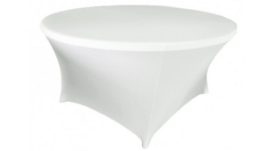 72" Round Spandex Cover - White rental San Antonio, TX
